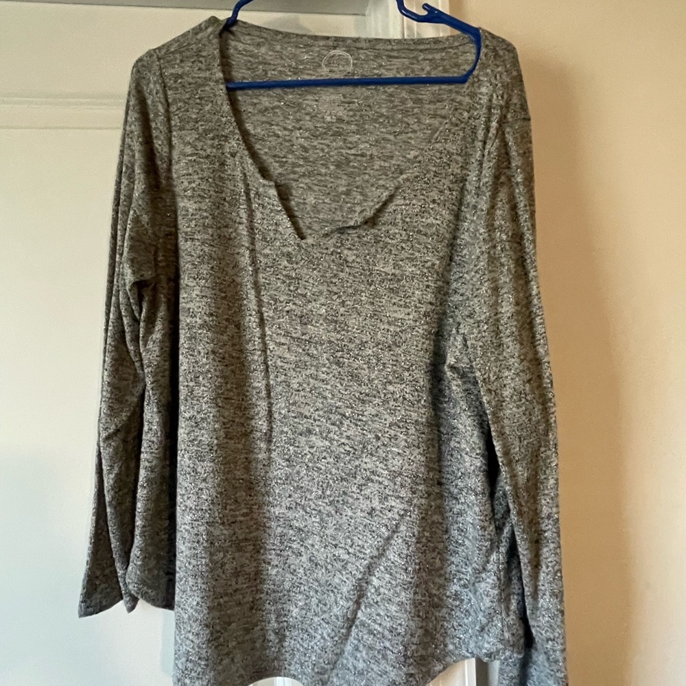 Maurices Gray Long Sleeve Woven Top